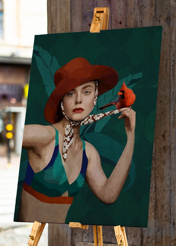 Kardinalfugl og damen