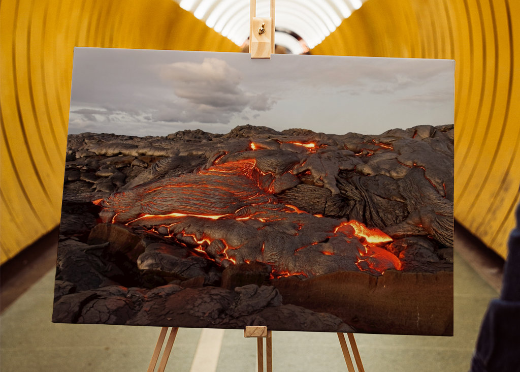 Lava comes from a fissure