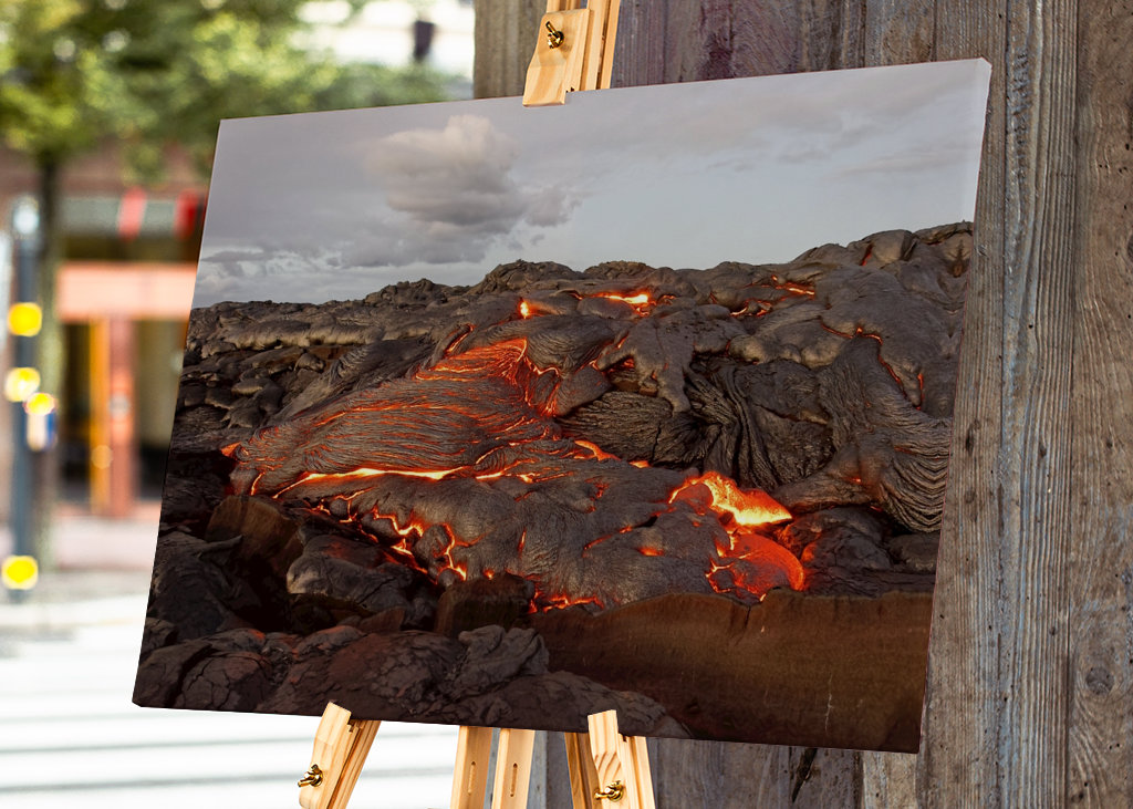 Lava comes from a fissure