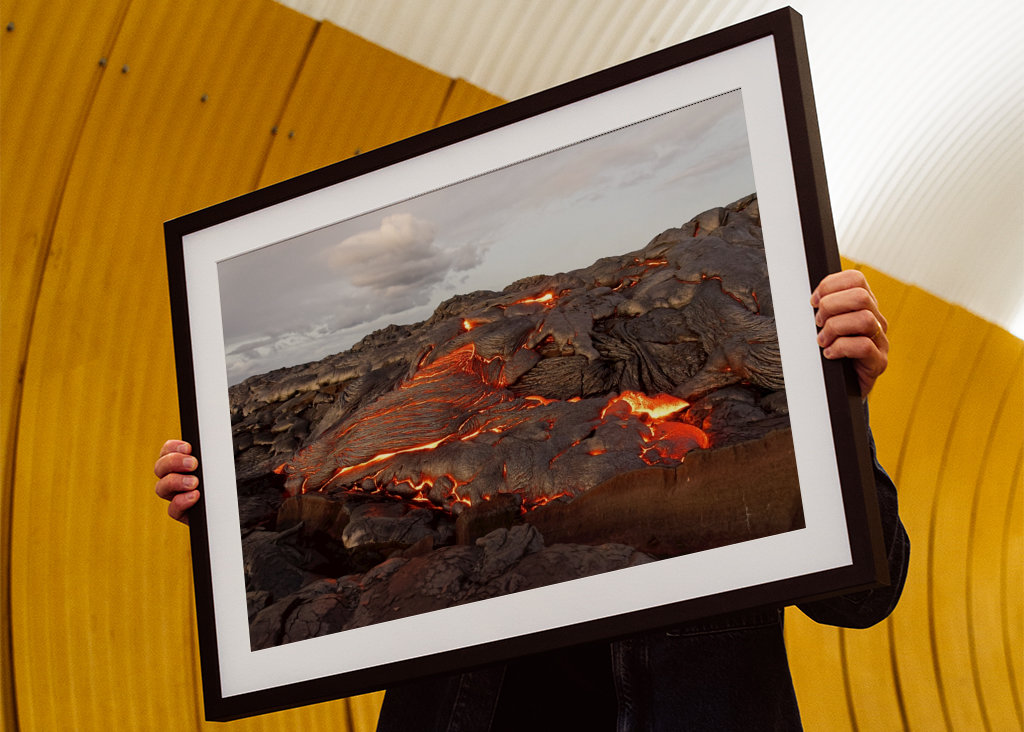 Lava comes from a fissure