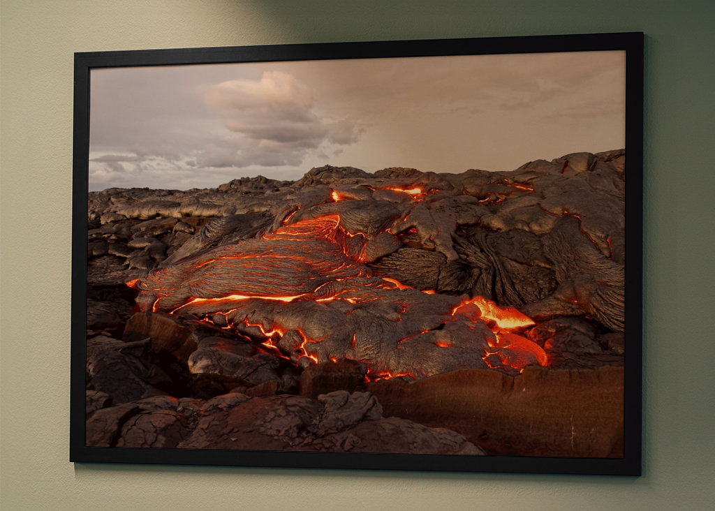 Lava comes from a fissure