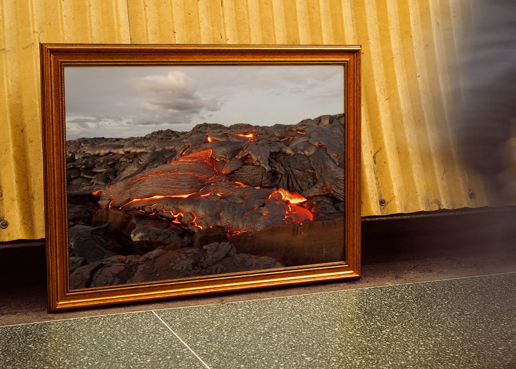 Lava comes from a fissure