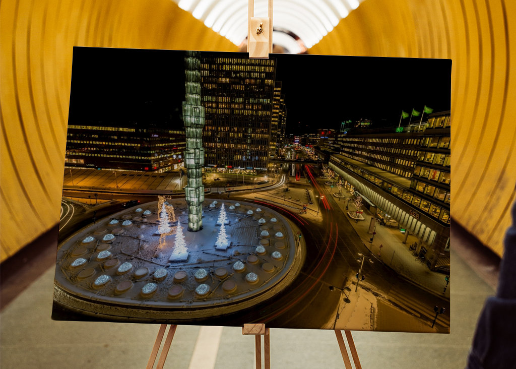 Vinter over Sergels torg