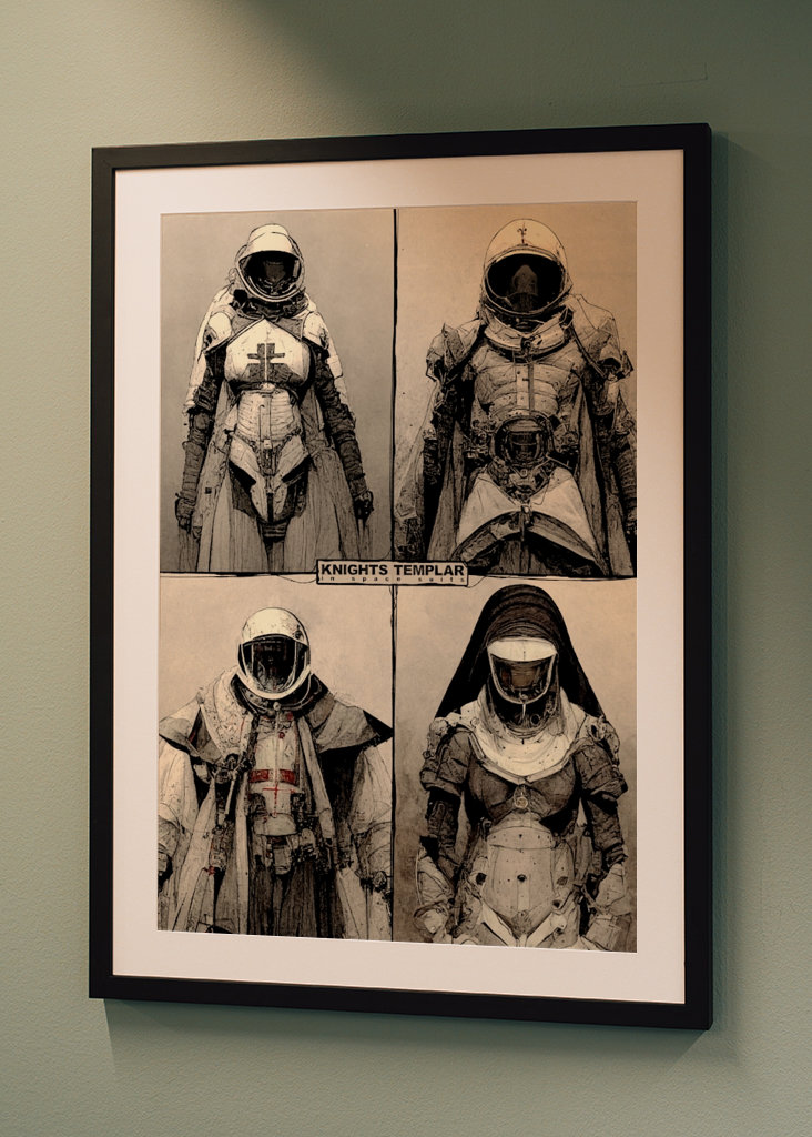 Caballeros Templarios con trajes espaciales