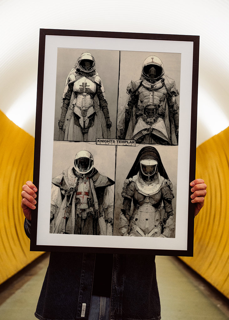 Caballeros Templarios con trajes espaciales