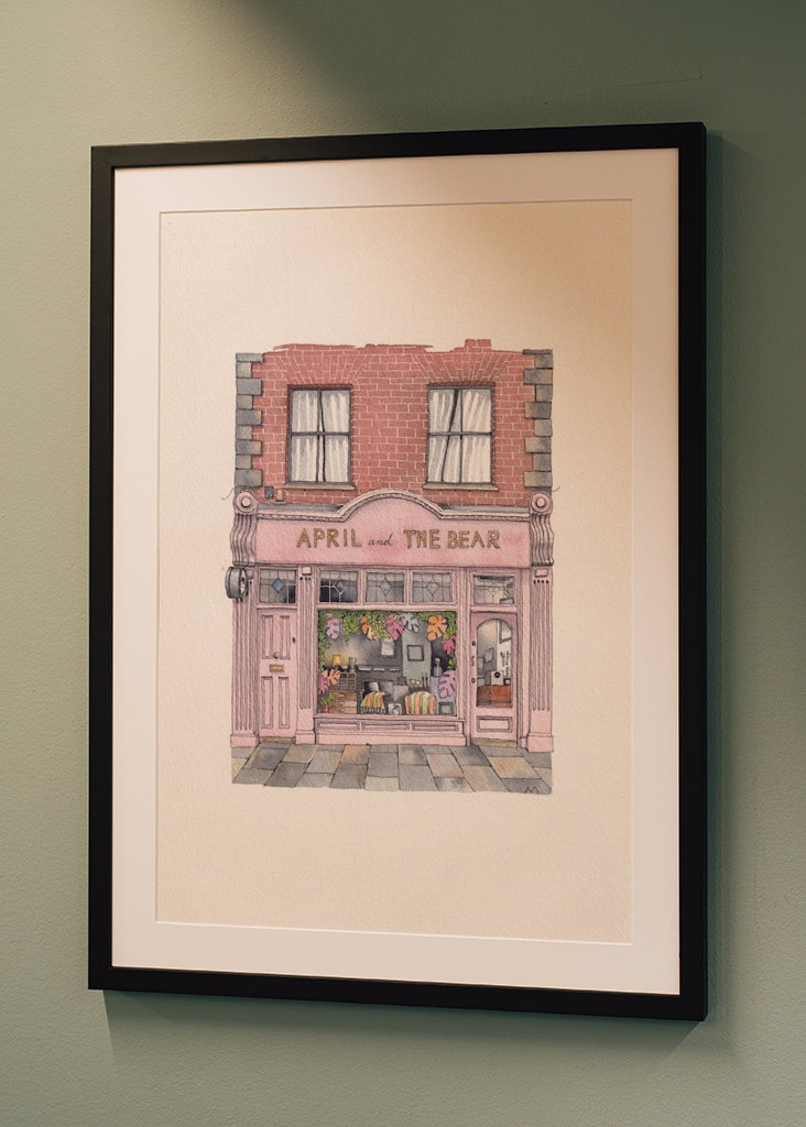 April og Bear aquarel 