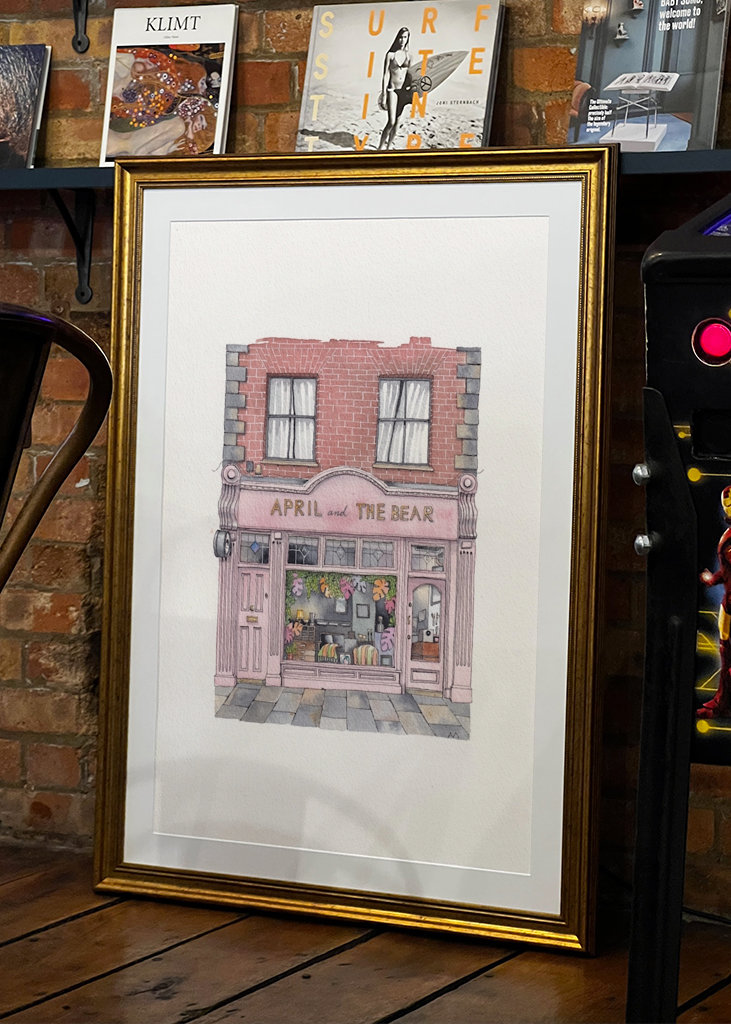 April og Bear aquarel 