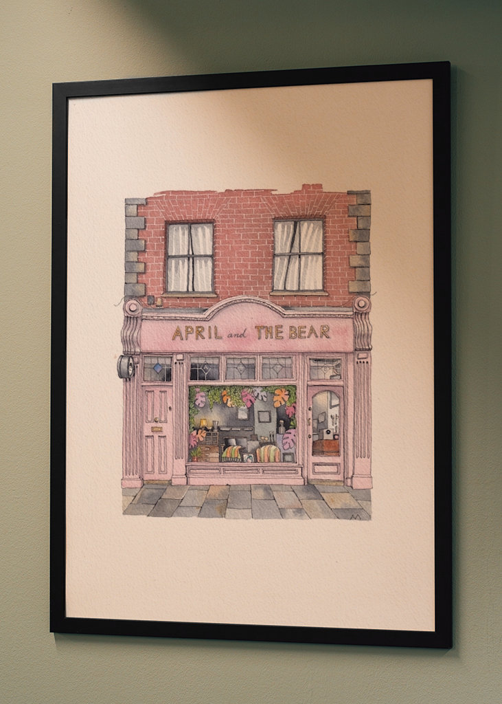 April og Bear aquarel 