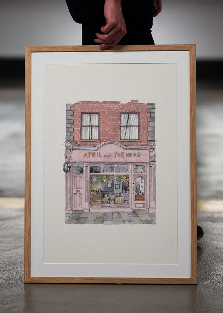 April og Bear aquarel 