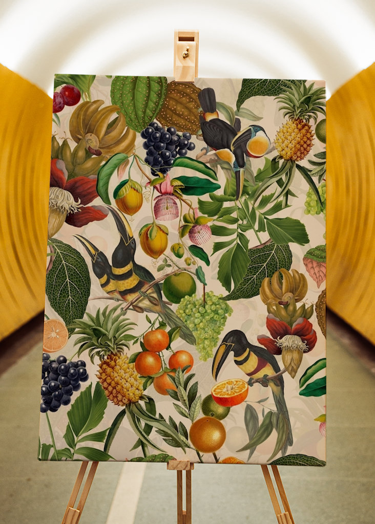 Jardín de pájaros tropical vintage