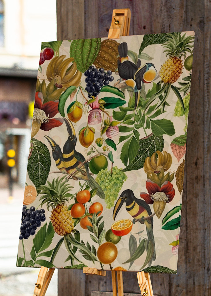 Jardín de pájaros tropical vintage