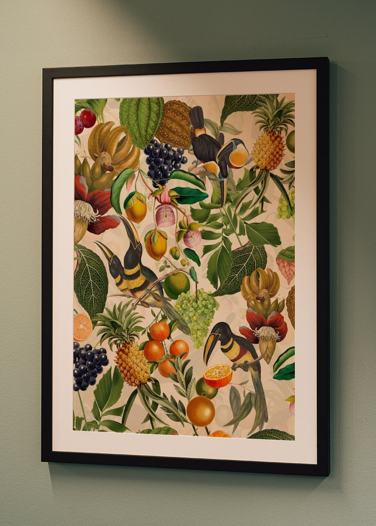 Jardín de pájaros tropical vintage