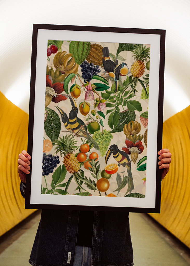 Jardín de pájaros tropical vintage