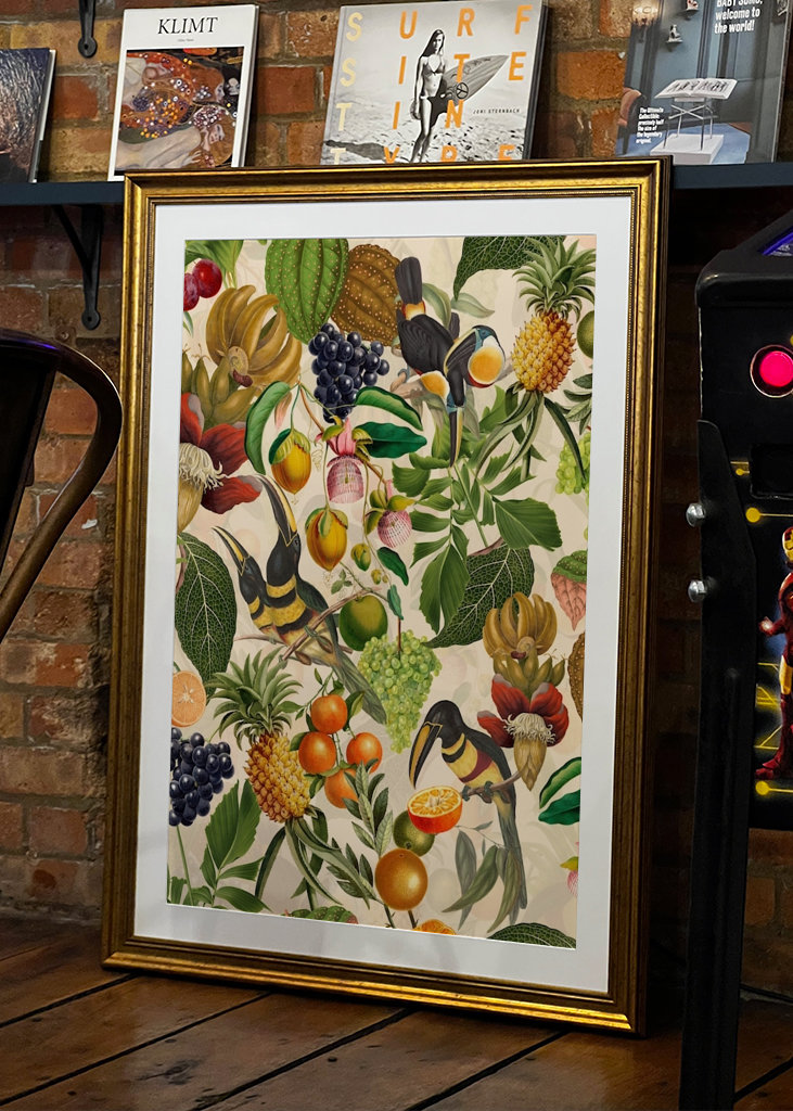 Jardín de pájaros tropical vintage