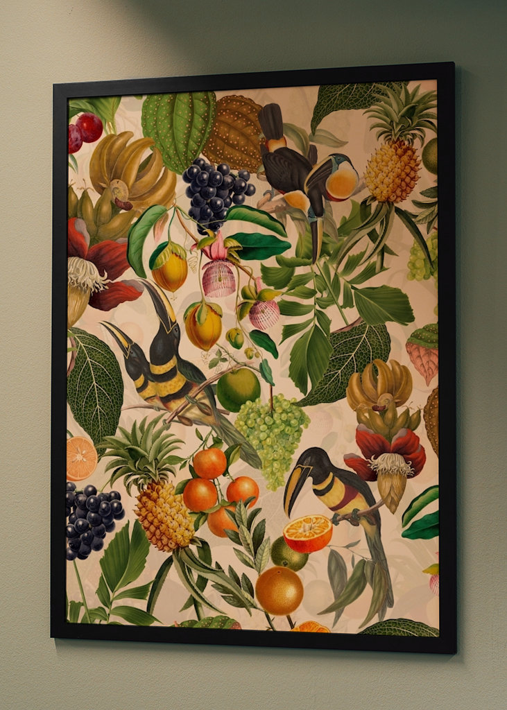 Jardín de pájaros tropical vintage