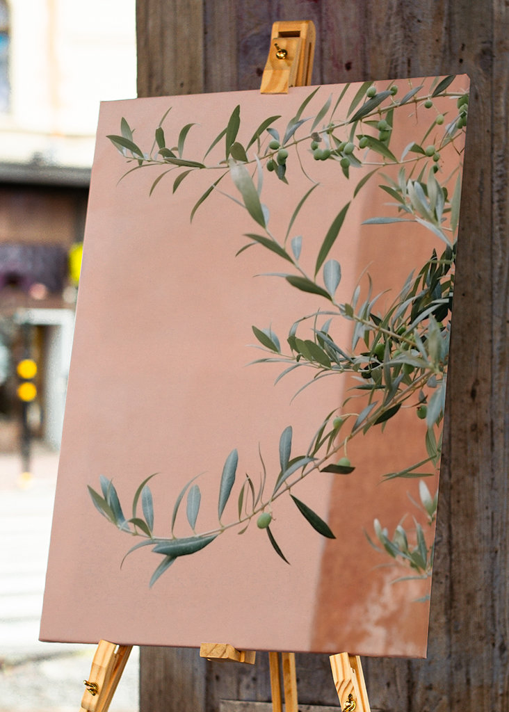 Olivengrene botanisk tryk