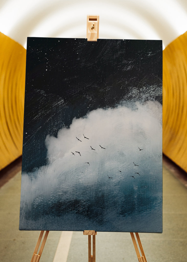 Night Sky with Cloud and Stars