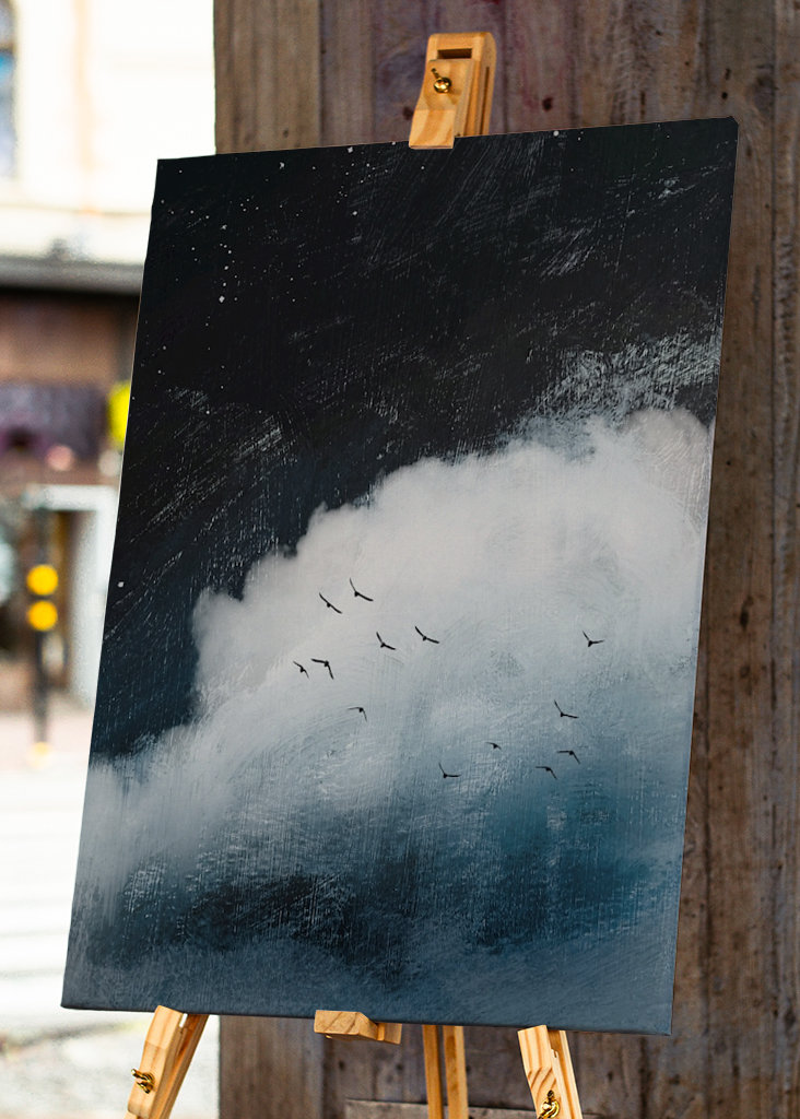 Night Sky with Cloud and Stars