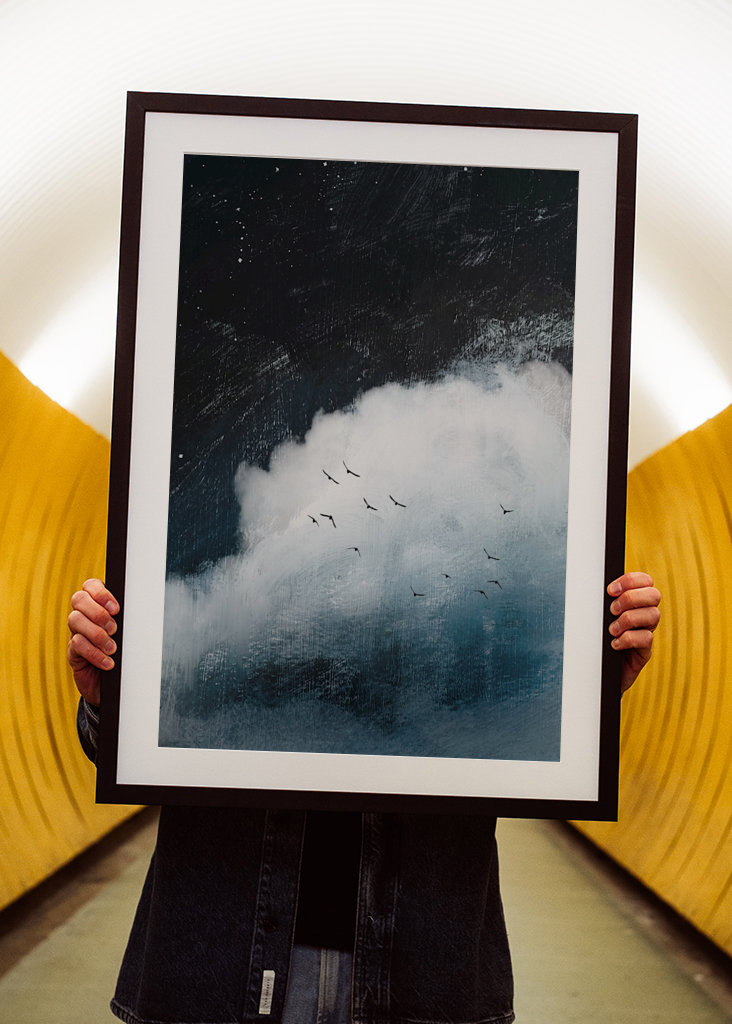 Night Sky with Cloud and Stars