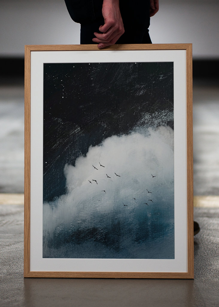 Night Sky with Cloud and Stars