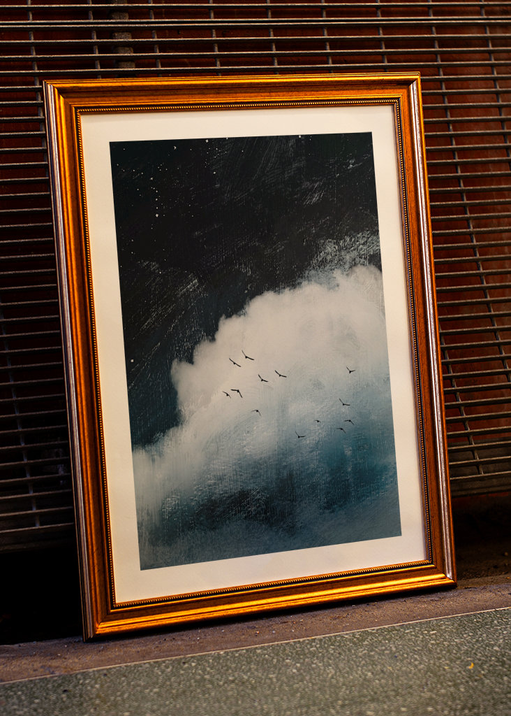 Night Sky with Cloud and Stars