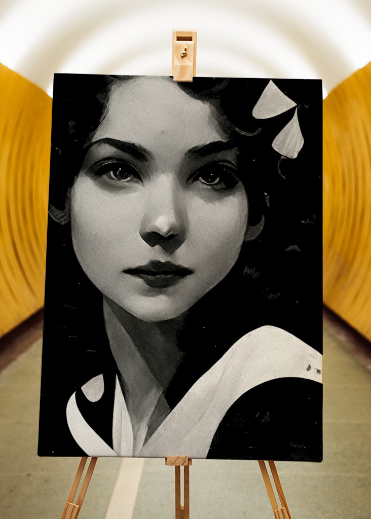 Mädchen in Schwarz-Weiß