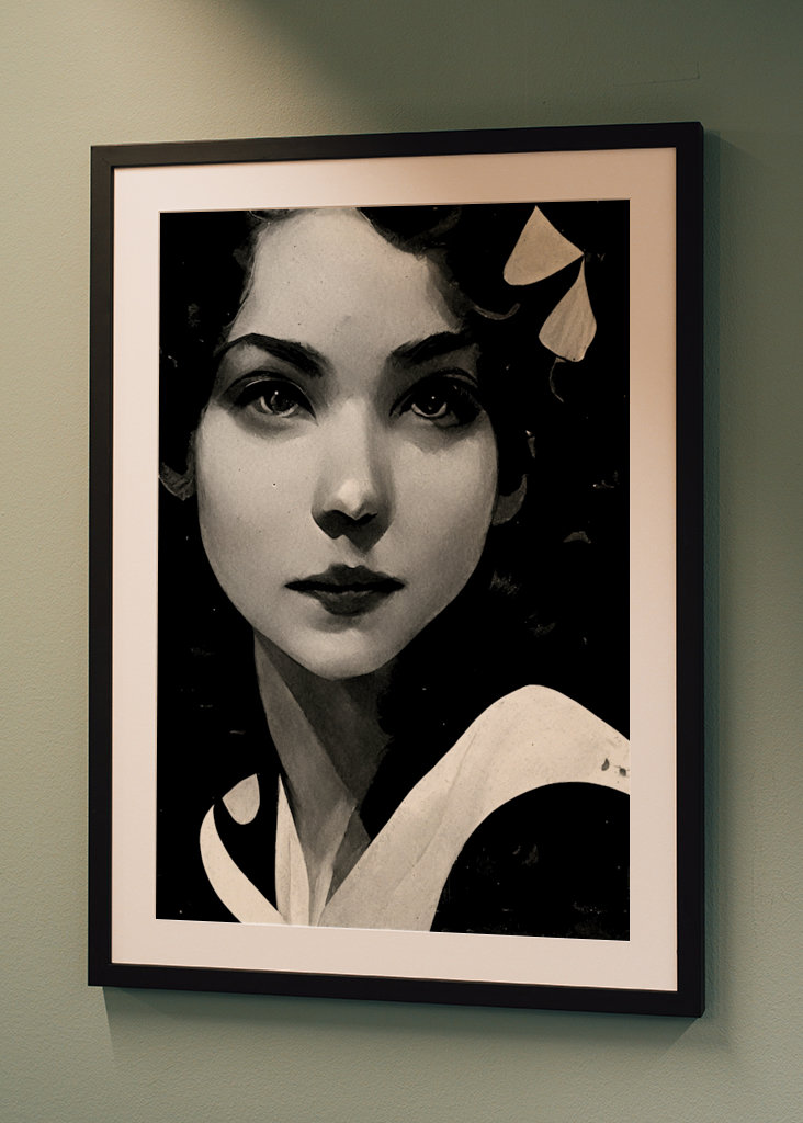 Mädchen in Schwarz-Weiß