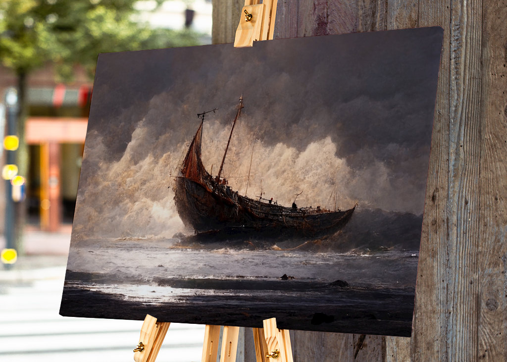 Strandat gammalt skepp