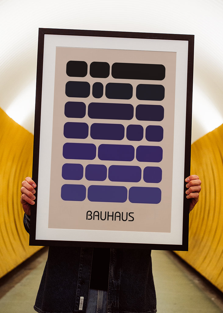 Bauhaus Blue Poster