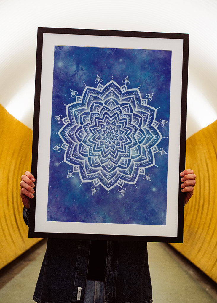 Mandala Blue Abstract 
