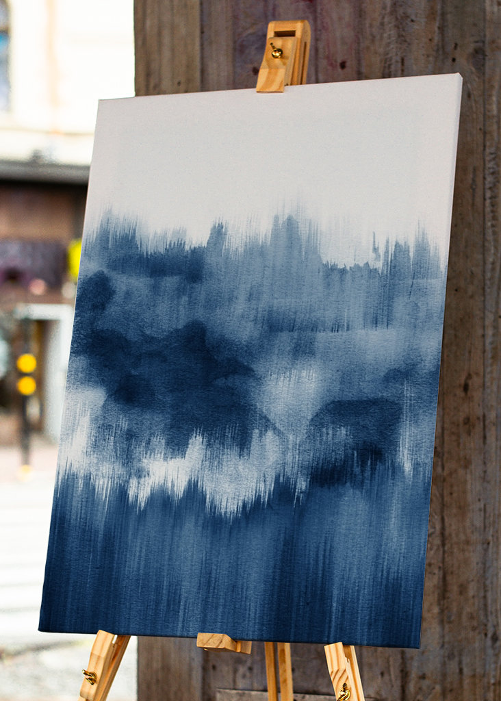 Pinselstriche aus blauem Aquarell