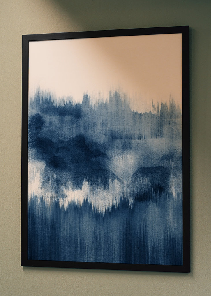 Pinselstriche aus blauem Aquarell