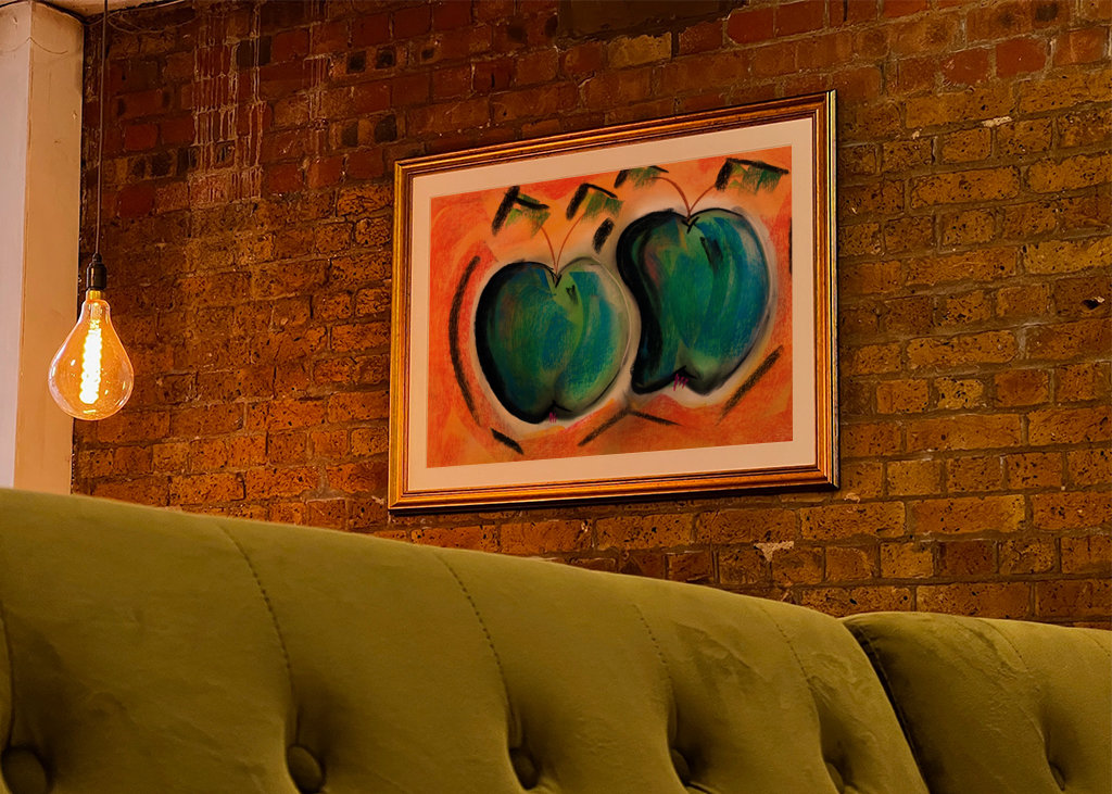 Two apples - pastel chalk 