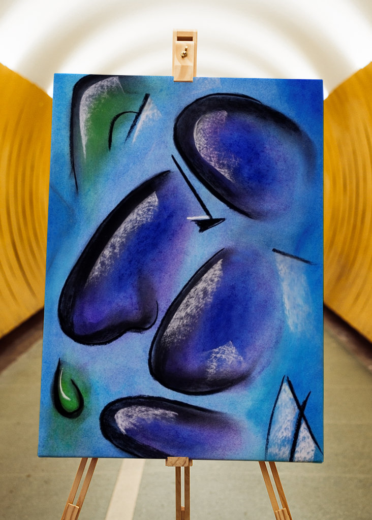 Abstraktes Gesicht - Pastell