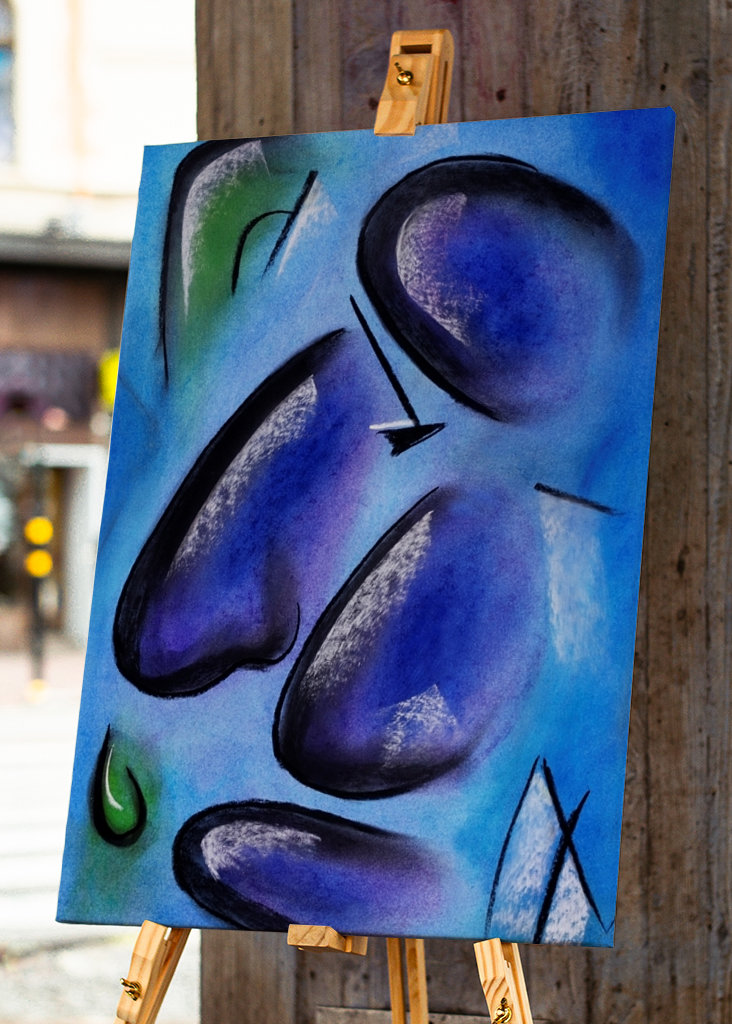 Abstraktes Gesicht - Pastell