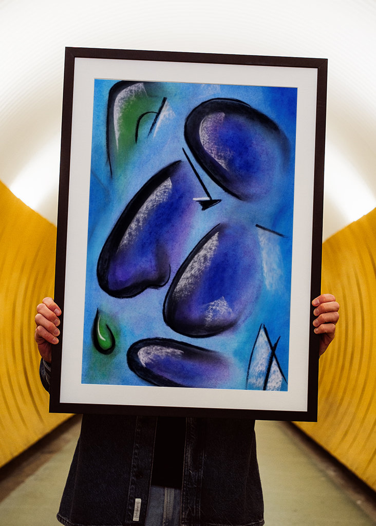 Abstraktes Gesicht - Pastell