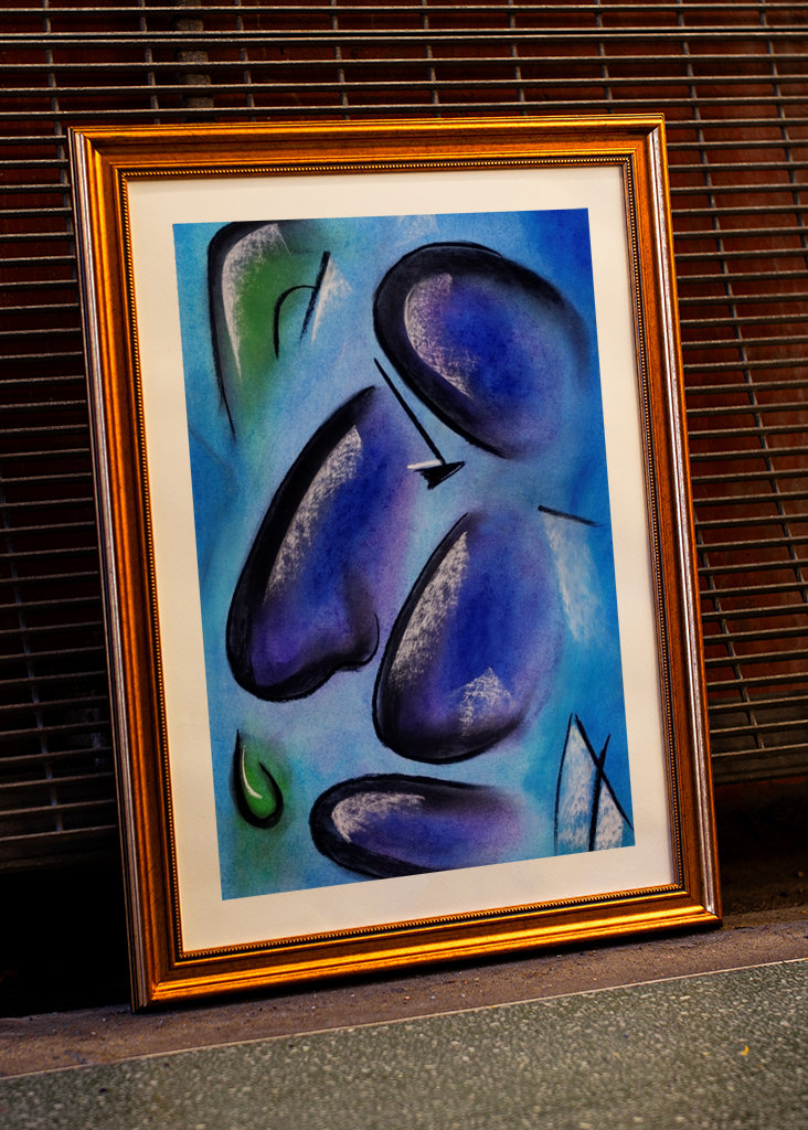 Abstraktes Gesicht - Pastell