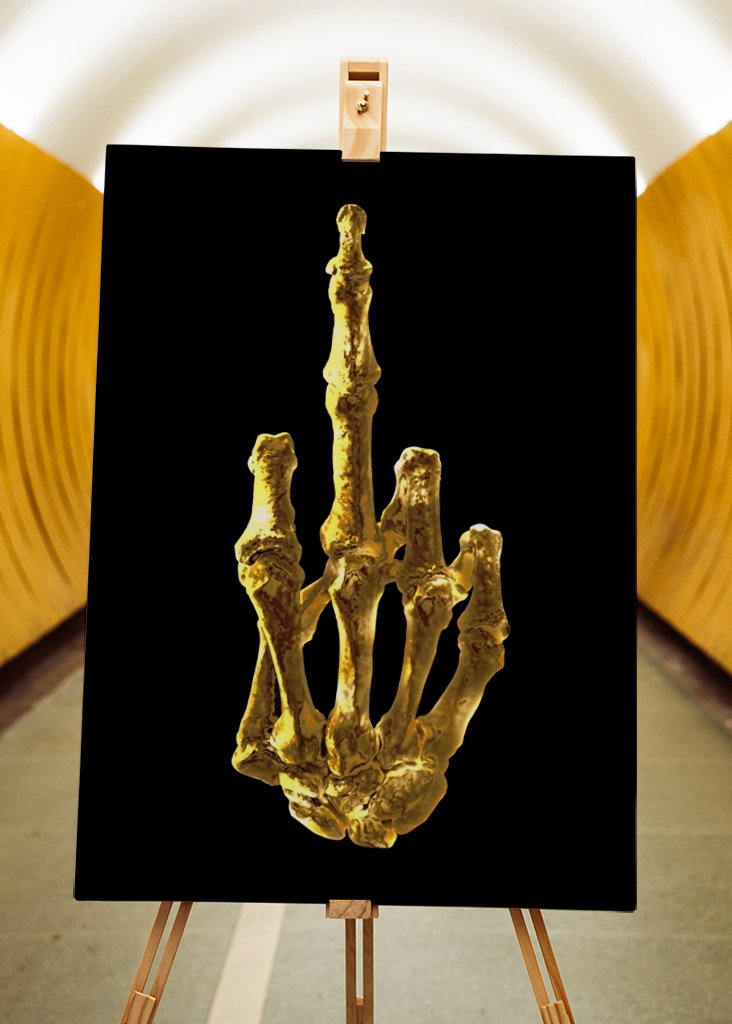 Goldener Mittelfinger
