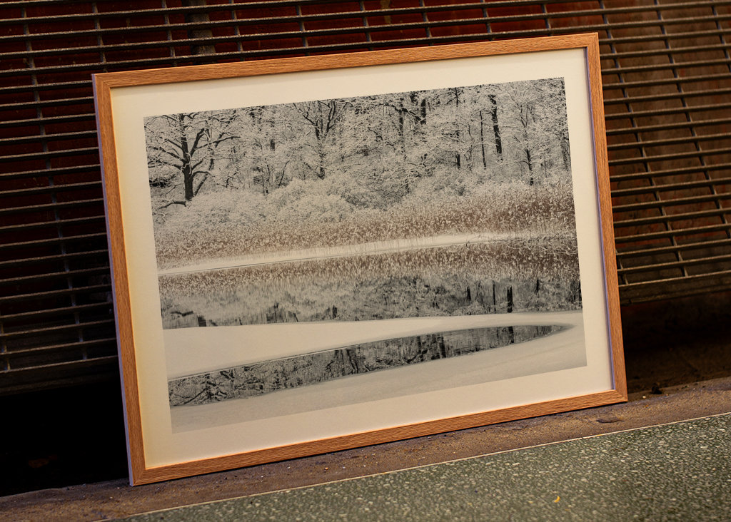 Reflexión invernal en el río Mölndal