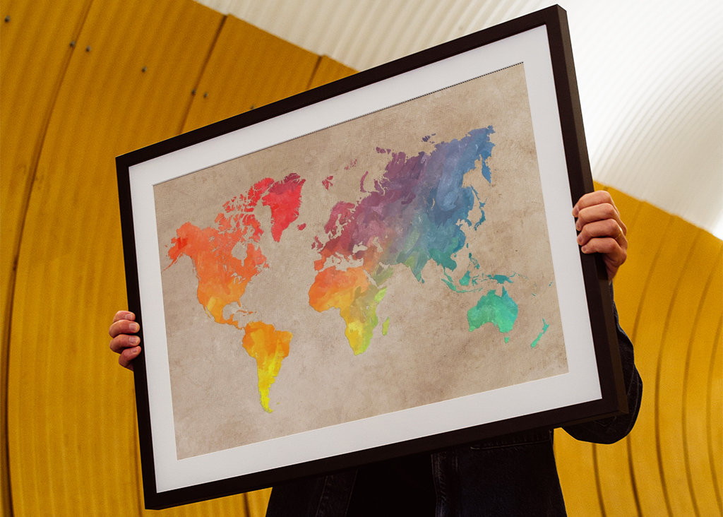 Fargerikt verdenskart 