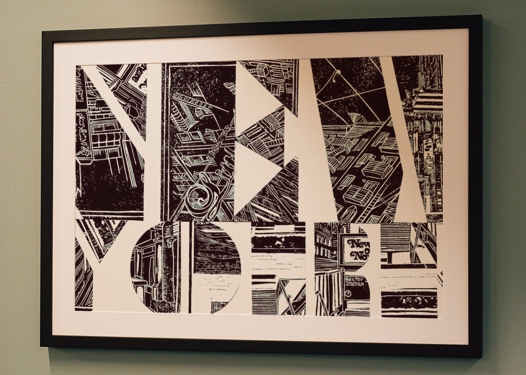 New York-bokstäver collage 