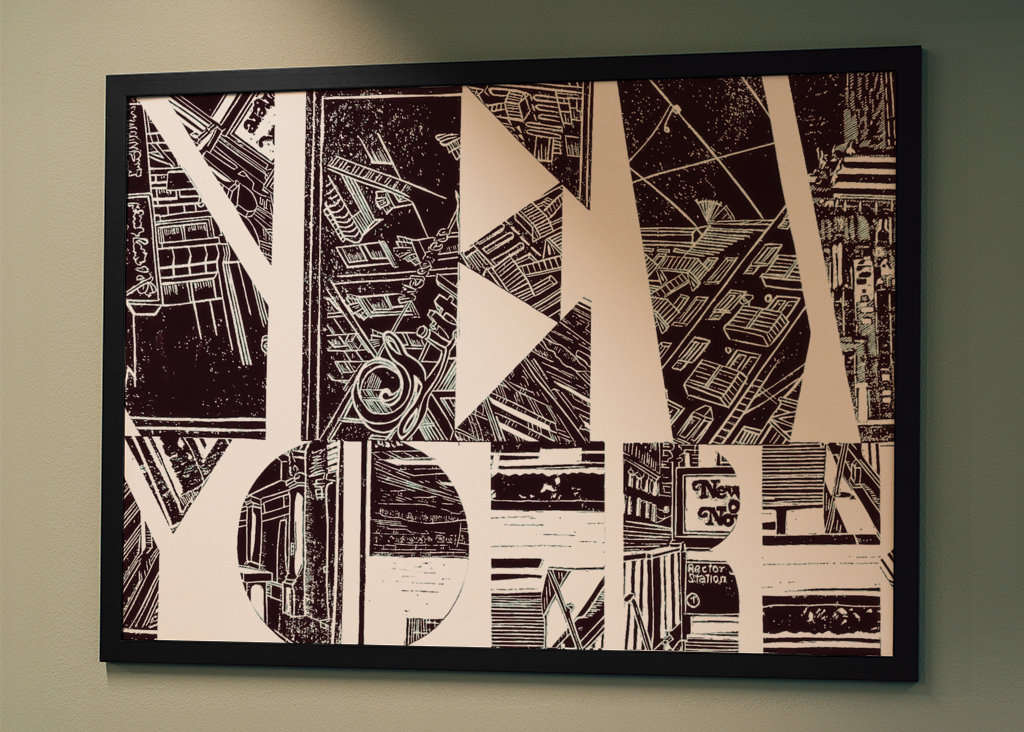 New York-bokstäver collage 