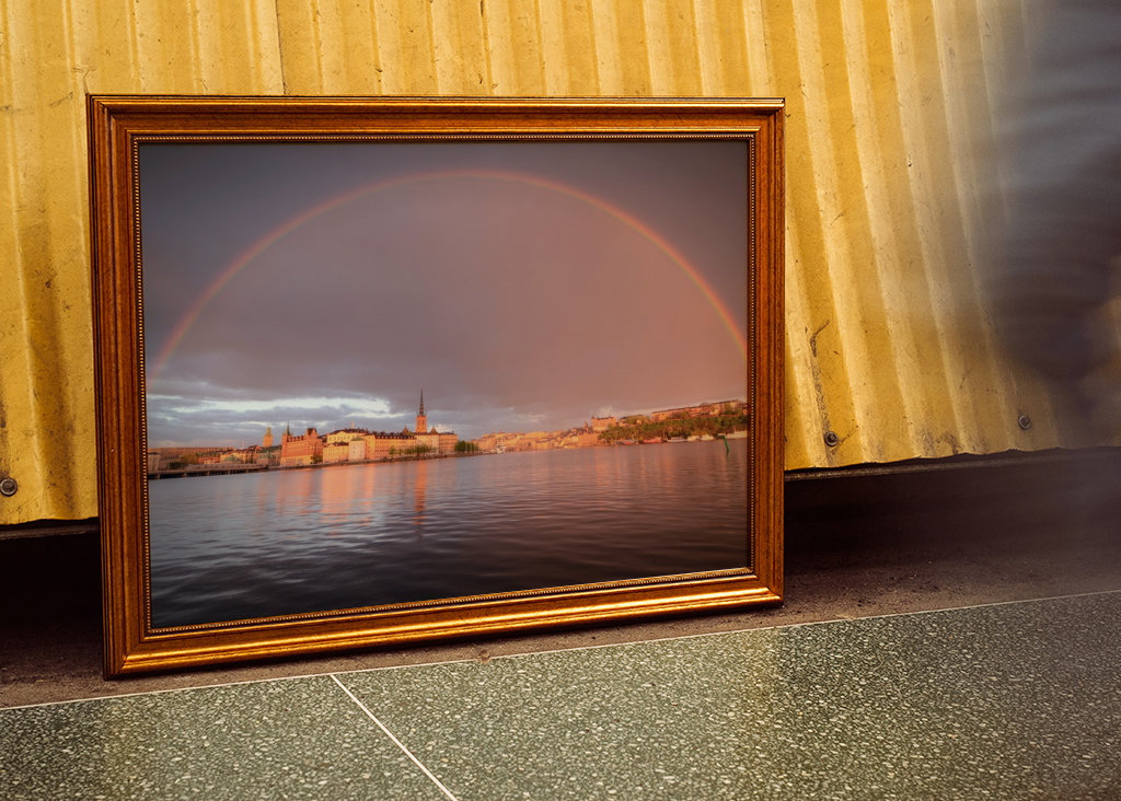 Regenbogen über Stockholm