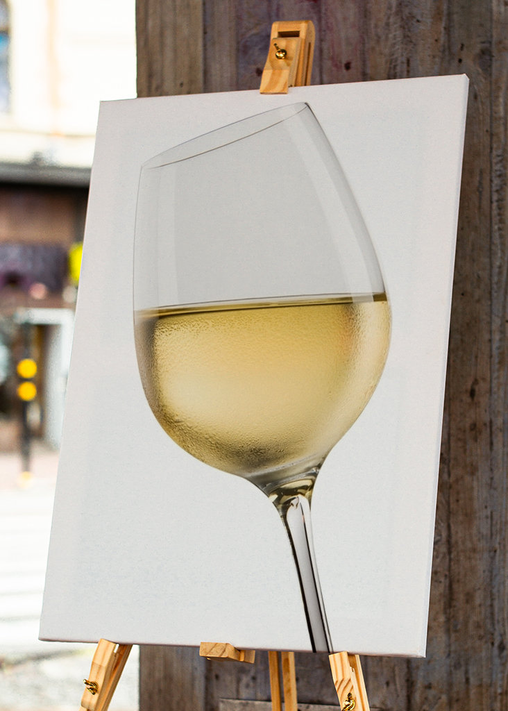 Wine glass with water drops
