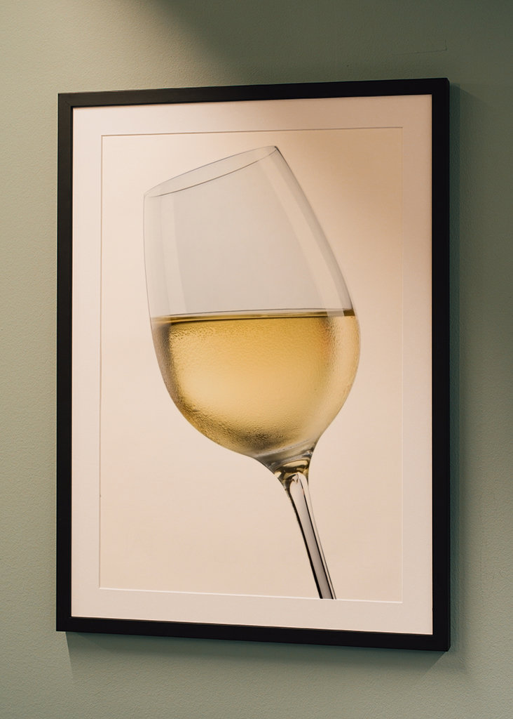 Wine glass with water drops