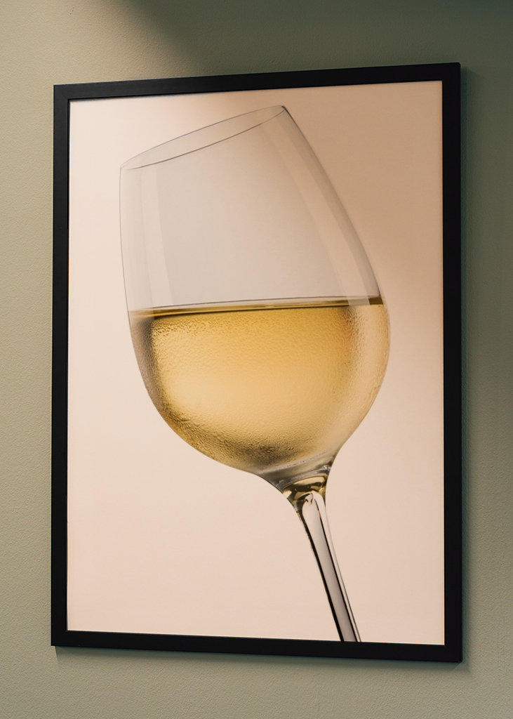 Wine glass with water drops