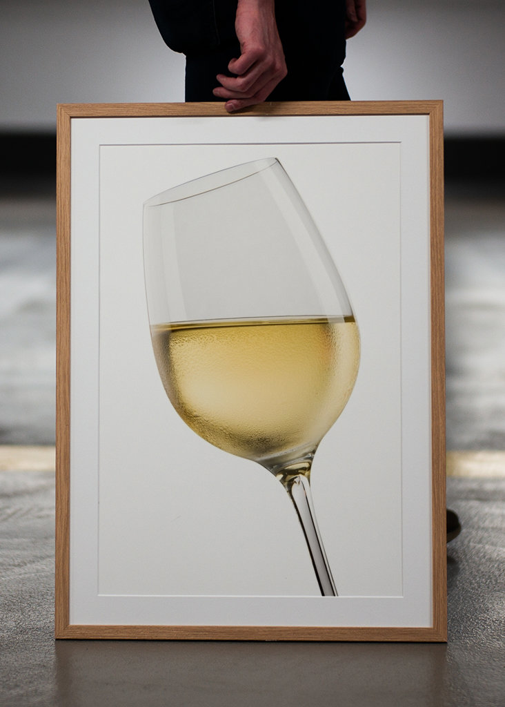 Wine glass with water drops