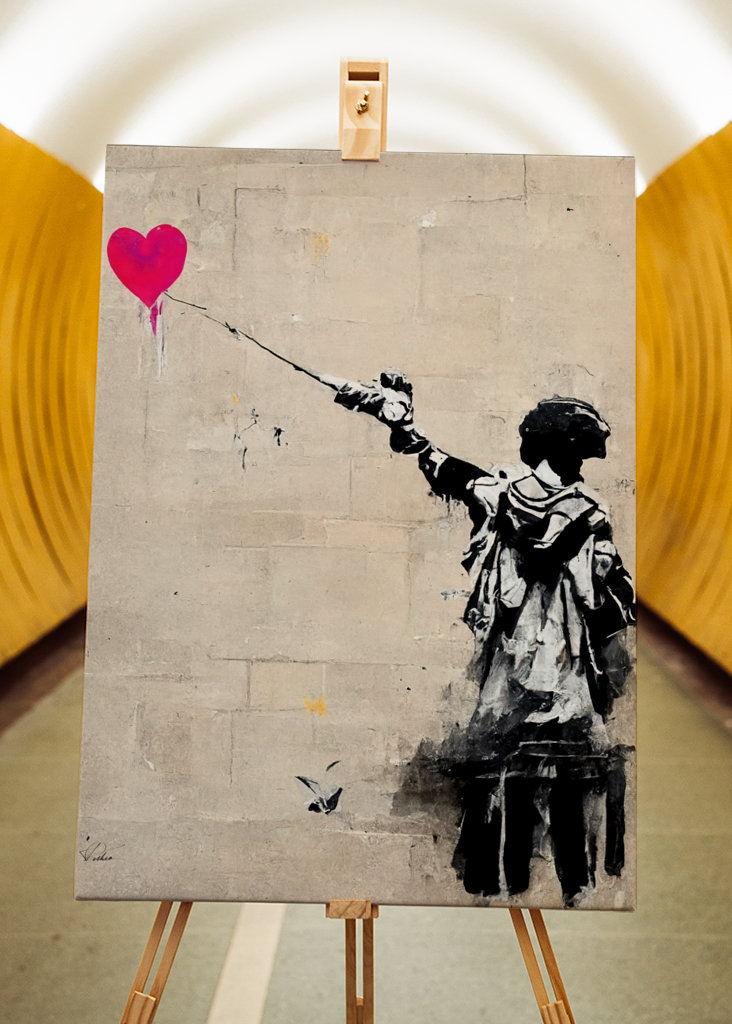Aim for love x Banksy