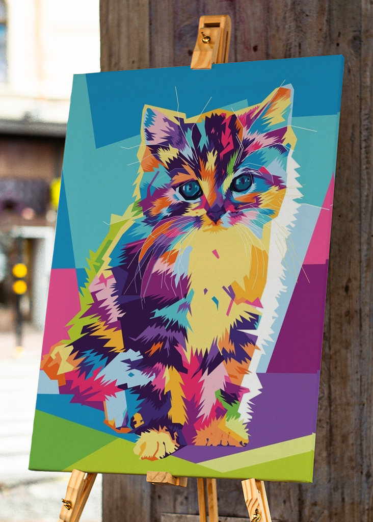 Cat Pop Art WPAP