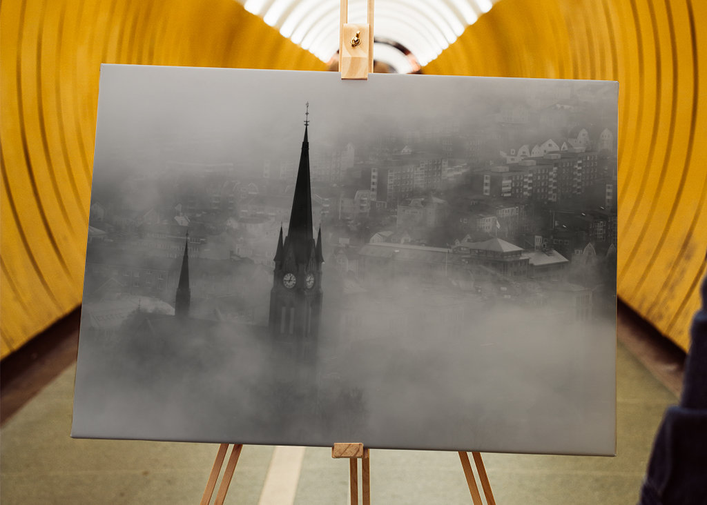 Igreja Sundsvall preto e branco